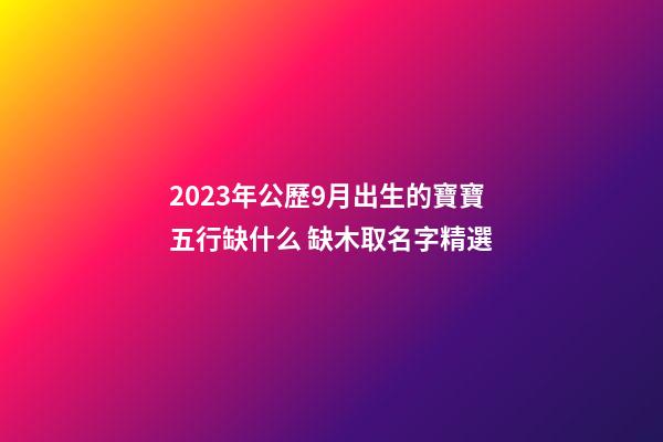 2023年公歷9月出生的寶寶五行缺什么 缺木取名字精選